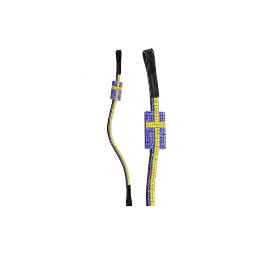 Mink Horse Pandebånd med flag i krystaller – Sverige