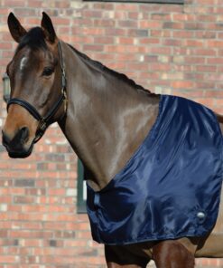 The WeatherBeeta Satin Shoulder Guard prevents the rug from rubbing it wraps around the neck and chest so it is less restrictive than stretch shoulder guards