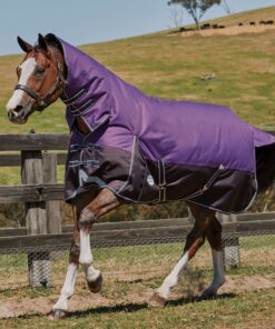 The WeatherBeeta ComFiTec Plus Dynamic Combo Neck Medium Lite Turnout Rug is comfortable durable and remarkable value with a 1200 denier triple weave outer shell and waterproof and breathable repel shell coating