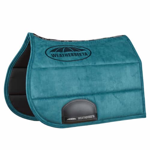 The WeatherBeeta Elite Soft and durable suede outer with a wick-away lining to help keep your horse cool dry and comfortable It offers some great features including a breathable mesh spine for extra airflow grippy silicone logo to reduce saddle slipping and a PVC-covered girth patch for added durability